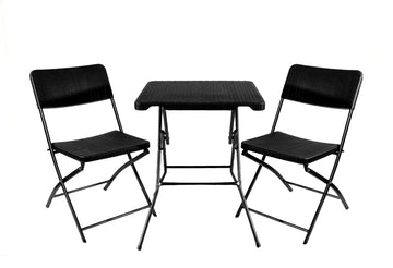 3-Piece Table & Chairs Set – Brown - image 01