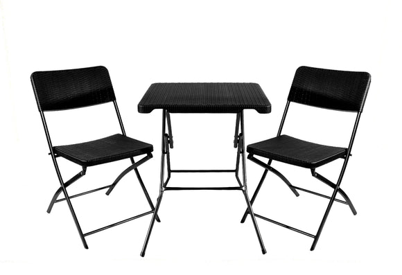 3-Piece Table & Chairs Set – Brown - image 01