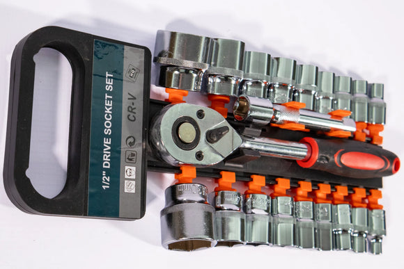19-Piece 1/2 in Ratchet Socket Set – 8–30 mm - image 03