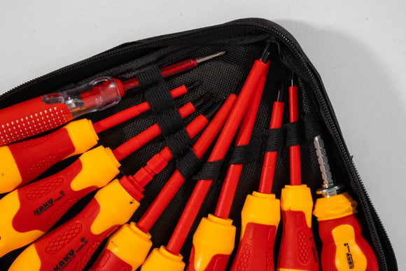 10-Piece Screwdriver Set – Red & Yellow with Storage Bag - image 02