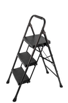 3-Step Foldable Ladder – Black, 200 kg - image 01