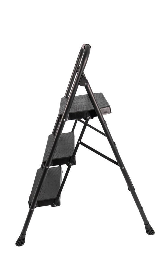 3-Step Foldable Ladder – Black, 200 kg - image 03