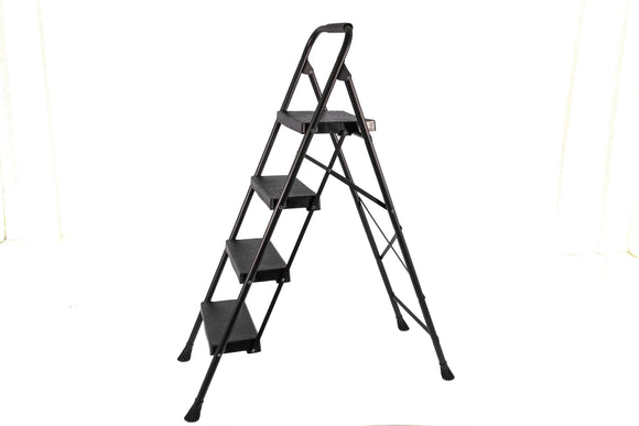 4-Step Foldable Ladder – Black, 200 kg - image 01