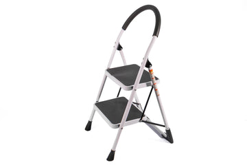 2-Step Foldable Ladder – White - image 01