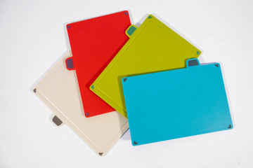 Cutting Board Set with Holder – 4-Piece, Assorted Colours - image 03