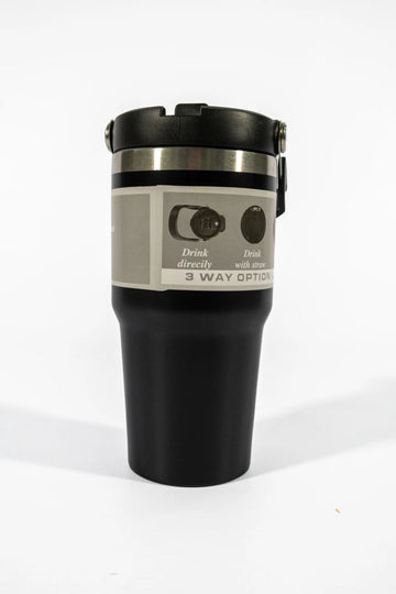 Flip-Straw Water Bottle 600 ml – Black - image 01