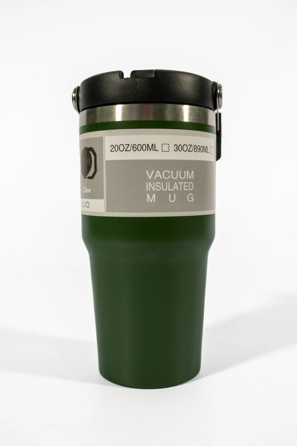 Flip-Straw Water Bottle 600 ml – Dark Green - image 01