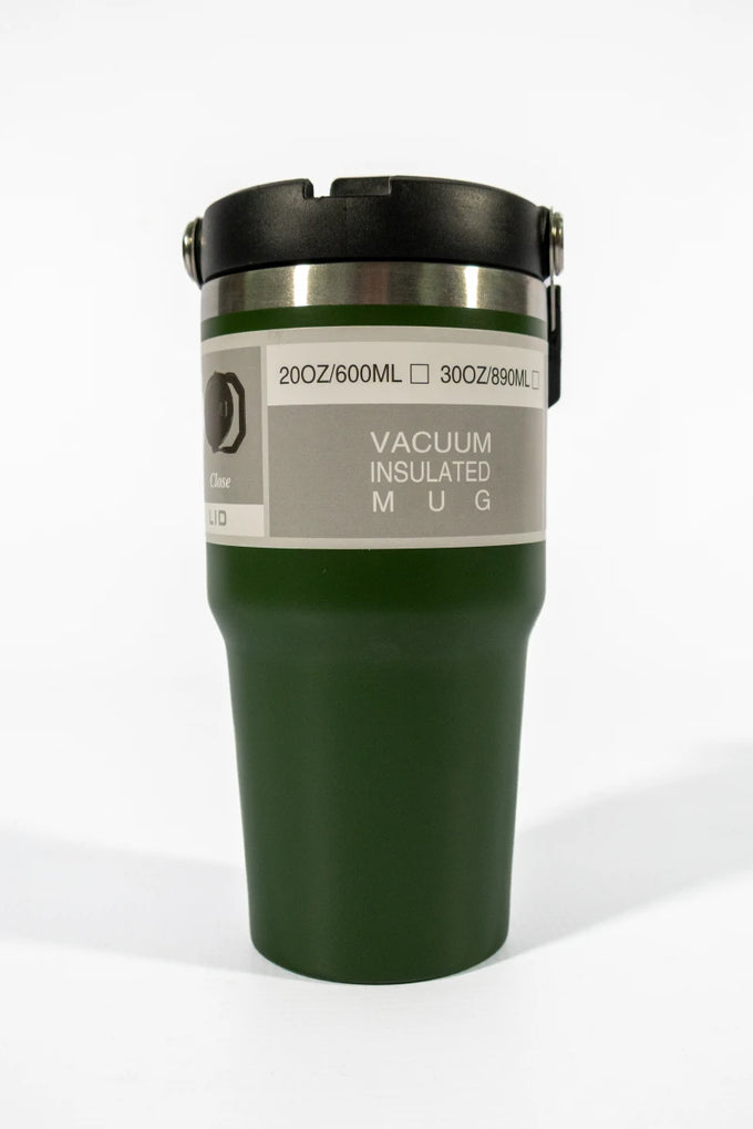 Flip-Straw Water Bottle 600 ml – Dark Green - image 01