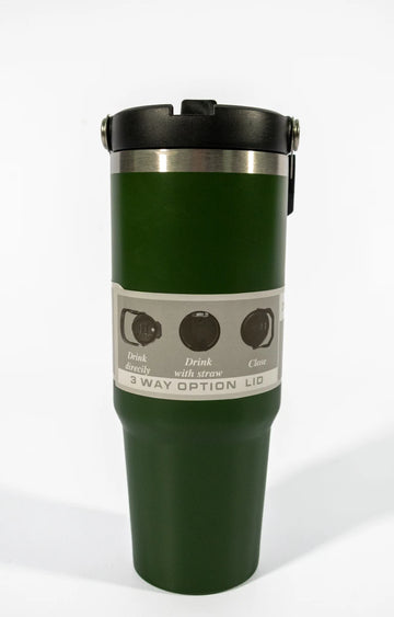 Flip-Straw Water Bottle 900 ml – Dark Green - image 01