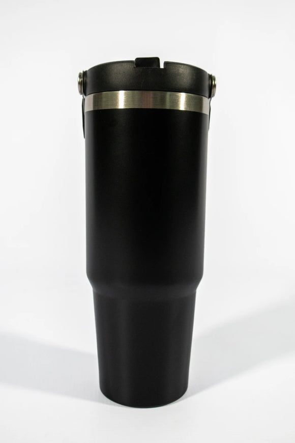Flip-Straw Water Bottle 900 ml – Black - image 01