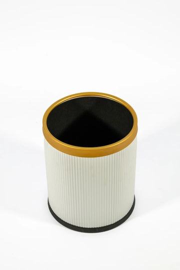 Decorative Bin 12L – White & Gold - image 01