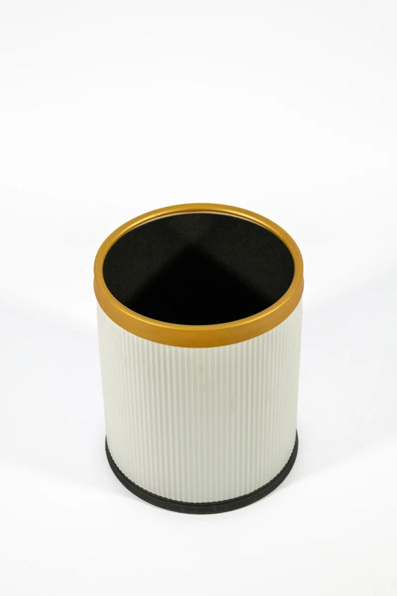 Decorative Bin 12L – White & Gold - image 01