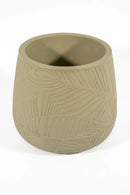 Embossed Leaf Planter – Taupe (30 x 37 x 31 cm) - image 01