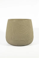 Embossed Leaf Planter – Taupe (30 x 37 x 31 cm) - image 02