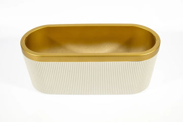 Lux Planter – White & Gold (60 x 24 x 20 cm) - image 01