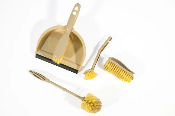 5-Piece Dustpan & Cleaning Set – Beige - image 01