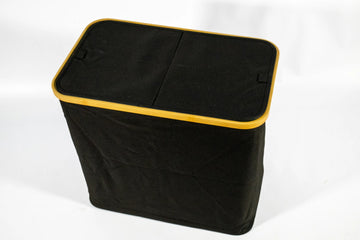 2-Compartment Storage Basket with Lid – Black (54 x 30 x 50 cm) - image 01