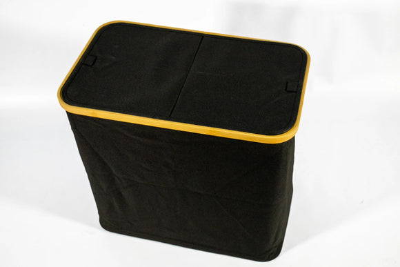2-Compartment Storage Basket with Lid – Black (54 x 30 x 50 cm) - image 01