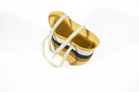 Striped Carry Bag – Navy & Beige - image 01