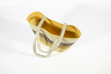 Striped Carry Bag – Taupe & Grey - image 01