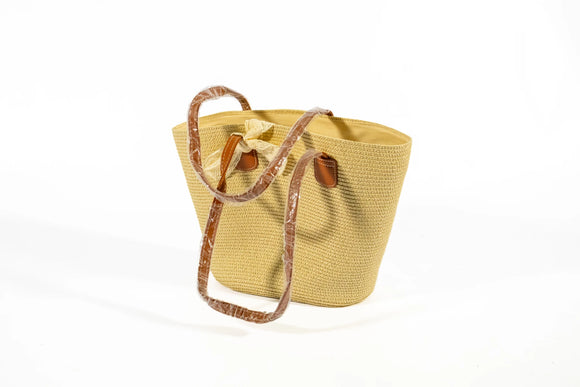 Sisal-Style Bag with Lace – Off White - image 02