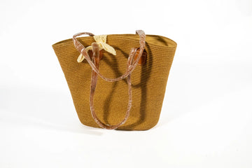 Sisal-Style Bag with Lace – Beige - image 02