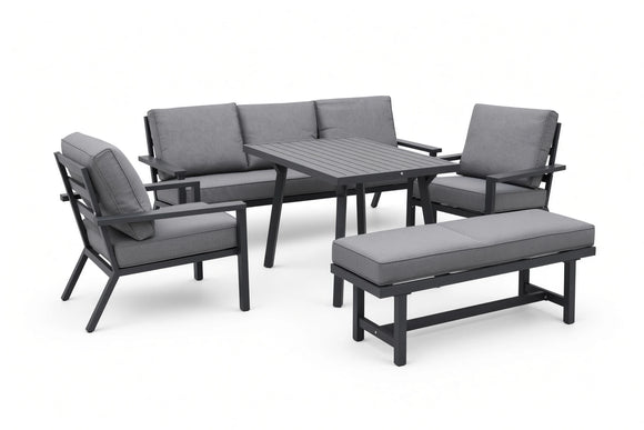 Plato Patio Set – 5-Piece, Black & Grey - image 02