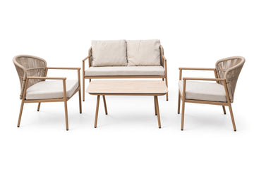 Mauritius Patio Set – 4-Piece, Taupe & Off White - image 01
