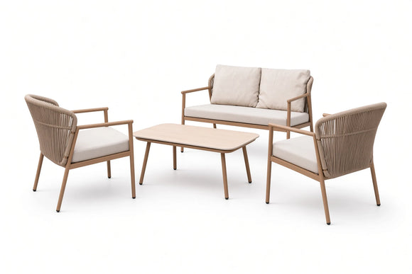 Mauritius Patio Set – 4-Piece, Taupe & Off White - image 02