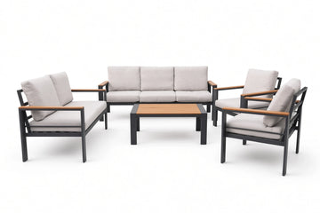 George Patio Set – 5-Piece, Grey & Off White - image 01