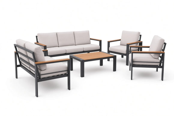 George Patio Set – 5-Piece, Grey & Off White - image 02