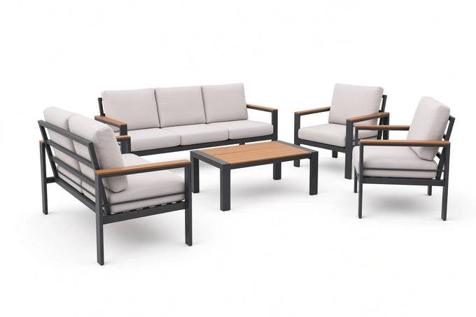 George Patio Set – 5-Piece, Grey & Off White - image 02