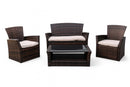 Zanzi Patio Set – 4-Piece, Brown & Off White - image 01
