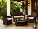 Zanzi Patio Set – 4-Piece, Brown & Off White - image 01