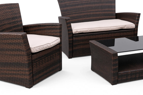 Zanzi Patio Set – 4-Piece, Brown & Off White - image 03