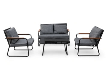 Maldives Patio Set – 4-Piece, Black & Charcoal - image 01