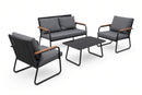 Maldives Patio Set – 4-Piece, Black & Charcoal - image 02