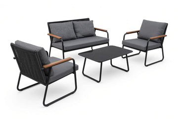 Maldives Patio Set – 4-Piece, Black & Charcoal - image 02