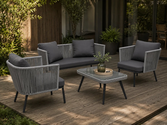 Bora Bora Patio Set – 4-Piece, Taupe & Grey - image 01