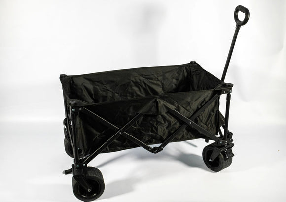 Large-Wheel Foldable Trolley with Cover – Black - image 01
