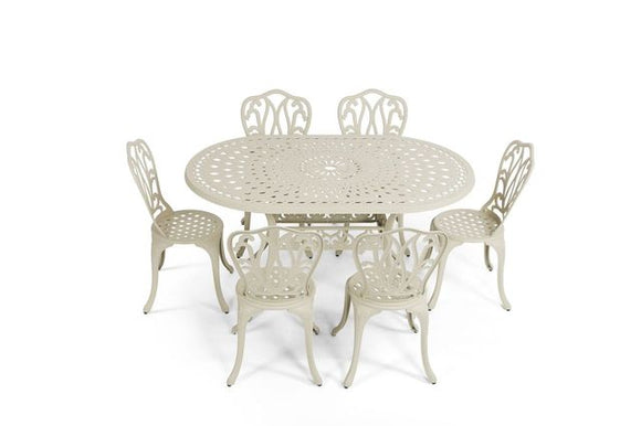 Anray 6 Seater Lisa with 150cm x 96cm Patio Table Set OVAL - Sand