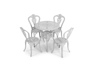 Anray 4 Seater Victoria with 78cm Patio Table Set ROUND - White