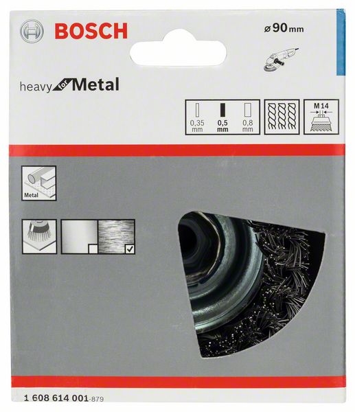 PRO Metal heavy Cup Brush, 90 x 0.5 mm, Thread