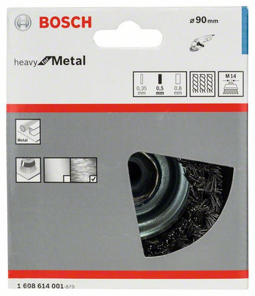 PRO Metal heavy Cup Brush, 90 x 0.5 mm, Thread - 0