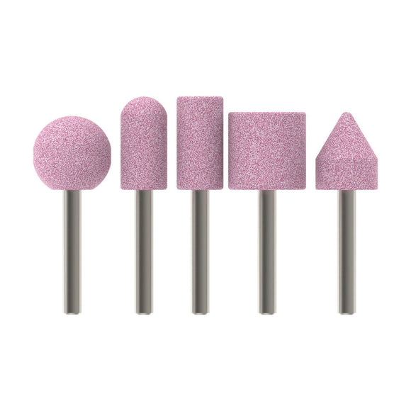 Grinding stone set, 15-25 mm diameters, 60 grit, 5 different shapes - image 01