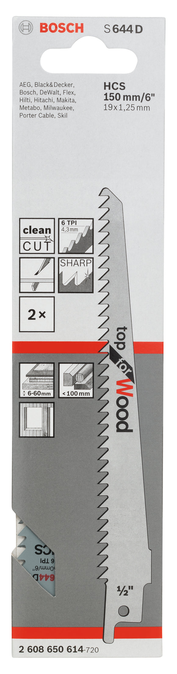 Reciprocating saw blade S 644 D