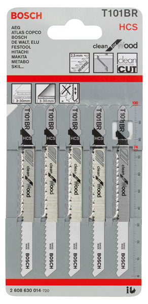 Jigsaw blade T 101 BR 
5 pc (clean surface)