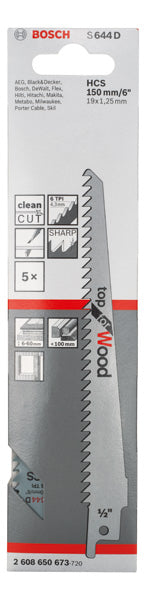 Reciprocating saw blade S 644 D
 150x19x1.25, 5 pc - 0