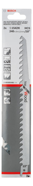 Reciprocating saw blade S 1542 K
 240x19x1.5, 2 pc - 0