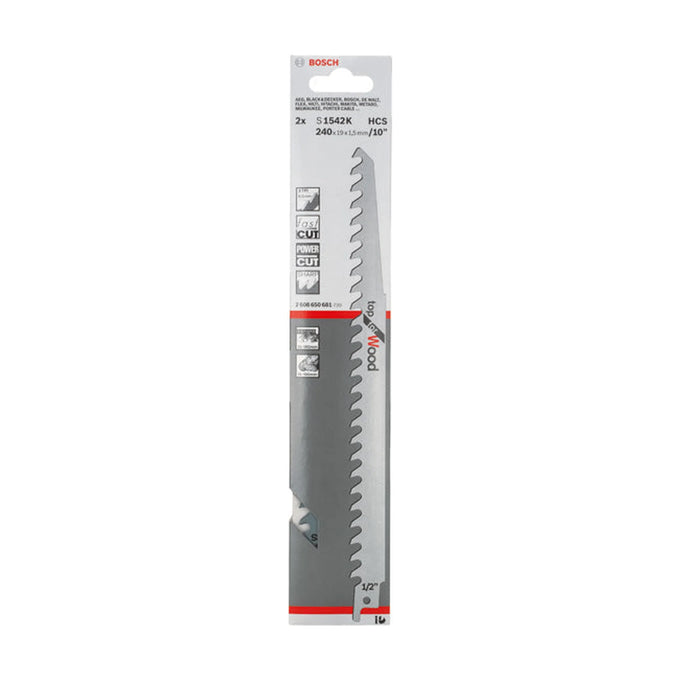 Reciprocating saw blade S 1542 K
 240x19x1.5, 2 pc - image 02